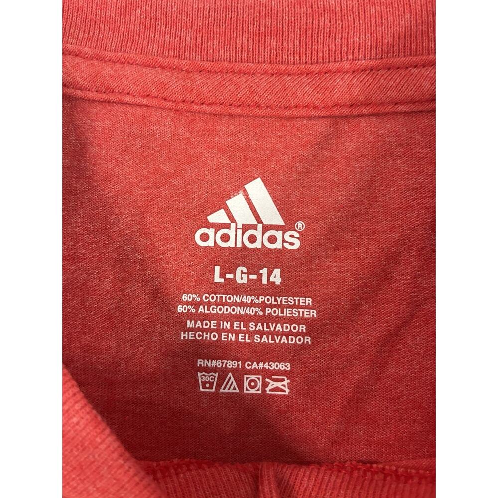 Adidas Wisconsin Badgers Youth Large 14 Red Graphic T-Shirt NCAA NWT - Picture 2 of 7